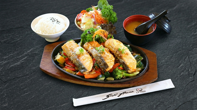 Salmon Teriyaki Dinner.