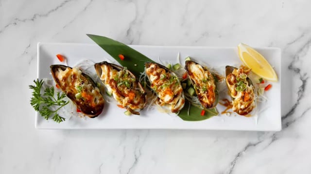Baked Mussels.